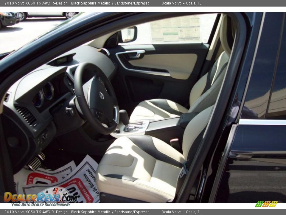 2010 Volvo XC60 T6 AWD R-Design Black Sapphire Metallic / Sandstone/Espresso Photo #10