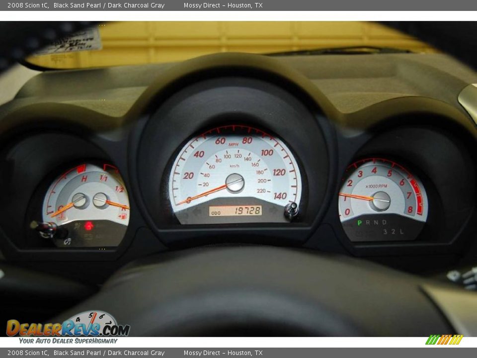 2008 Scion tC Black Sand Pearl / Dark Charcoal Gray Photo #28