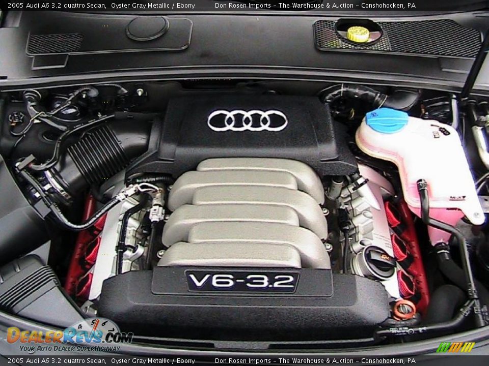 2005 Audi A6 3.2 quattro Sedan Oyster Gray Metallic / Ebony Photo #34