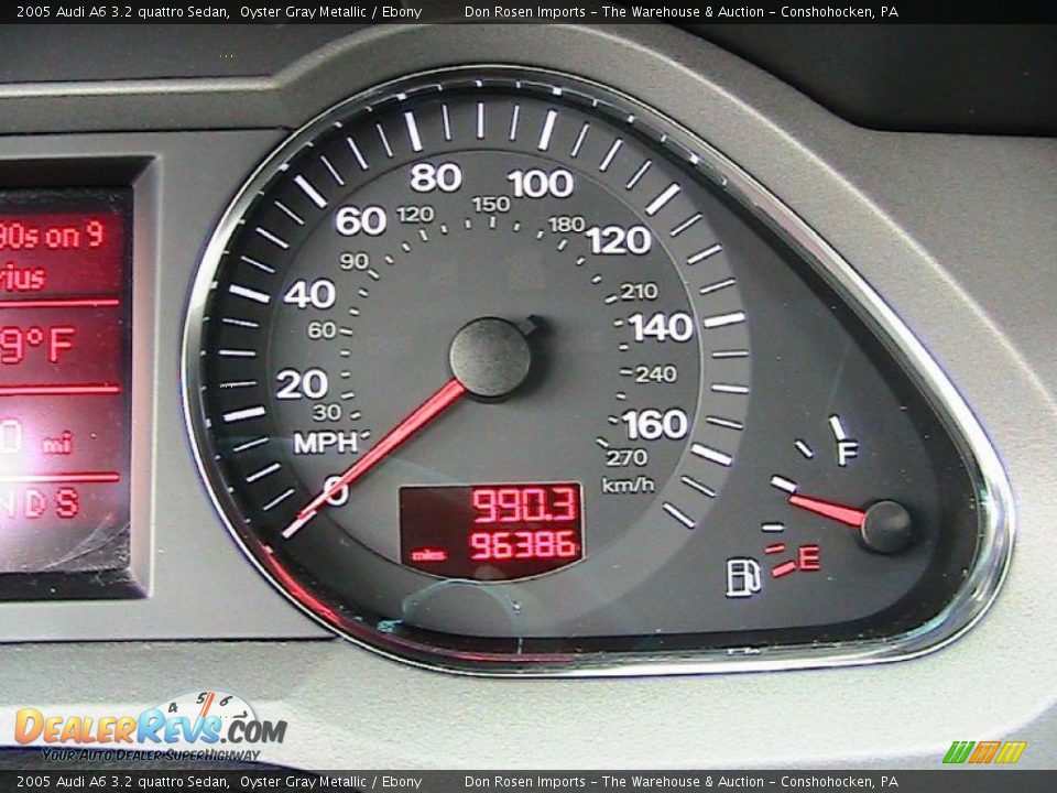 2005 Audi A6 3.2 quattro Sedan Oyster Gray Metallic / Ebony Photo #36