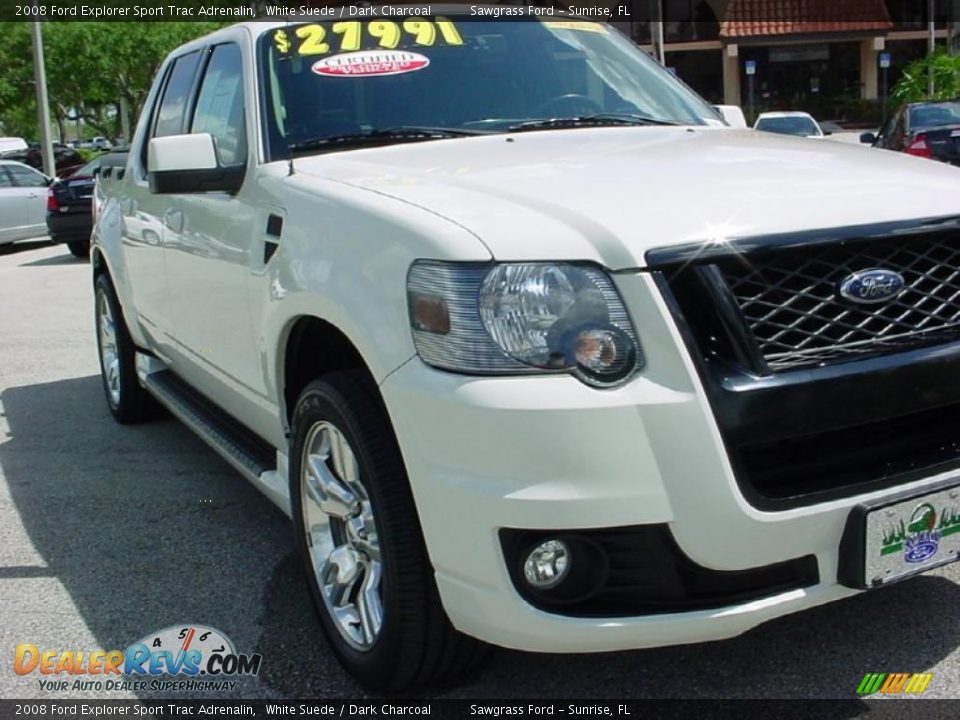 2008 Ford Explorer Sport Trac Adrenalin White Suede / Dark Charcoal Photo #2