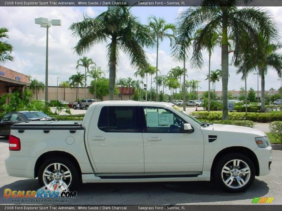 2008 Ford Explorer Sport Trac Adrenalin White Suede / Dark Charcoal Photo #5