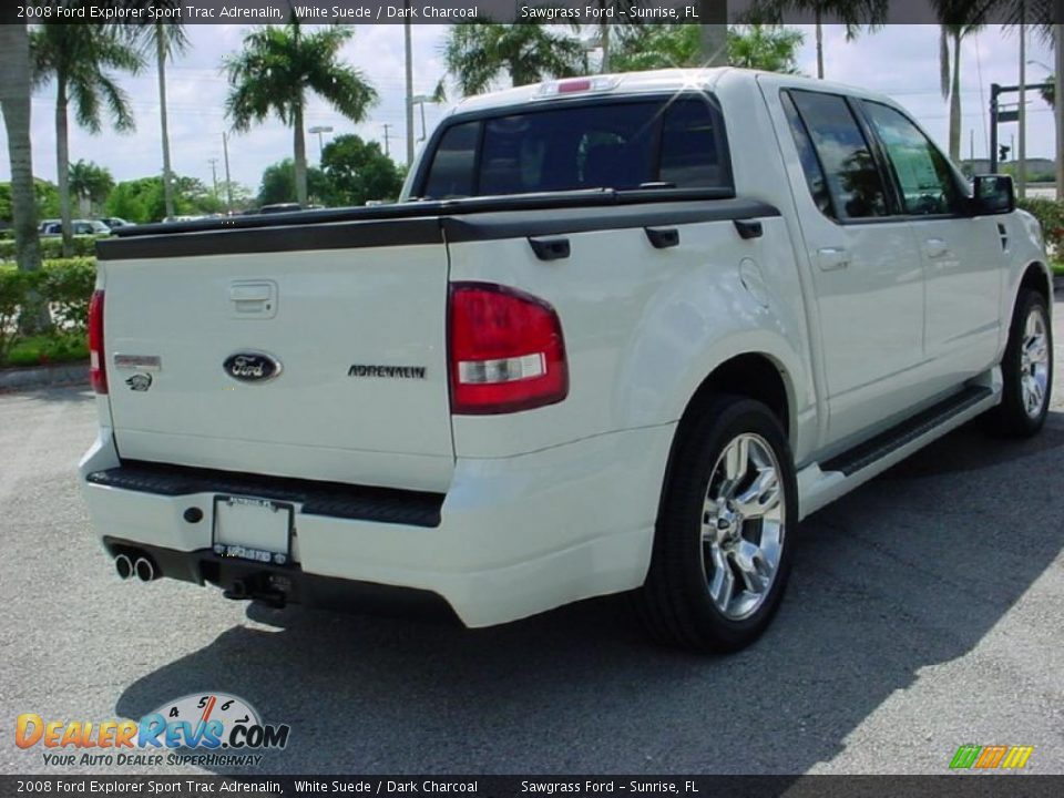 2008 Ford Explorer Sport Trac Adrenalin White Suede / Dark Charcoal Photo #6