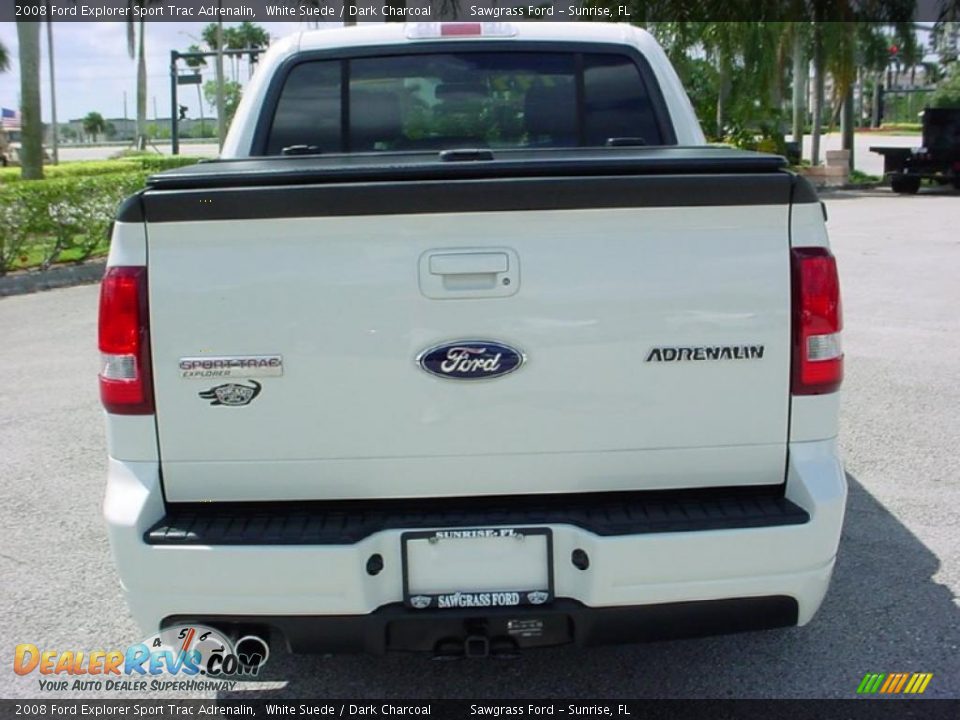 2008 Ford Explorer Sport Trac Adrenalin White Suede / Dark Charcoal Photo #7