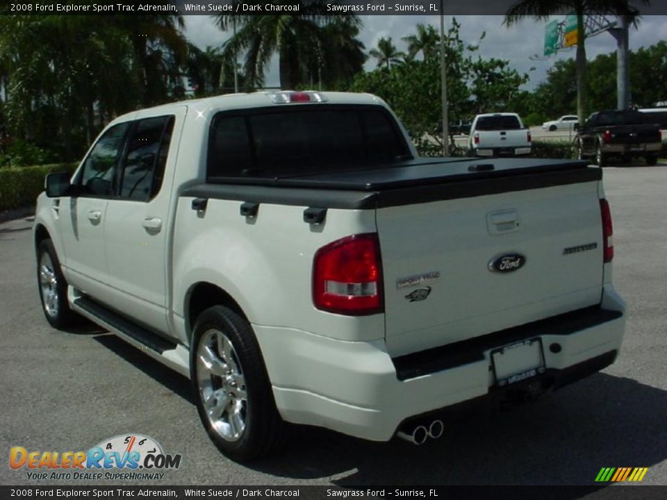 2008 Ford Explorer Sport Trac Adrenalin White Suede / Dark Charcoal Photo #9