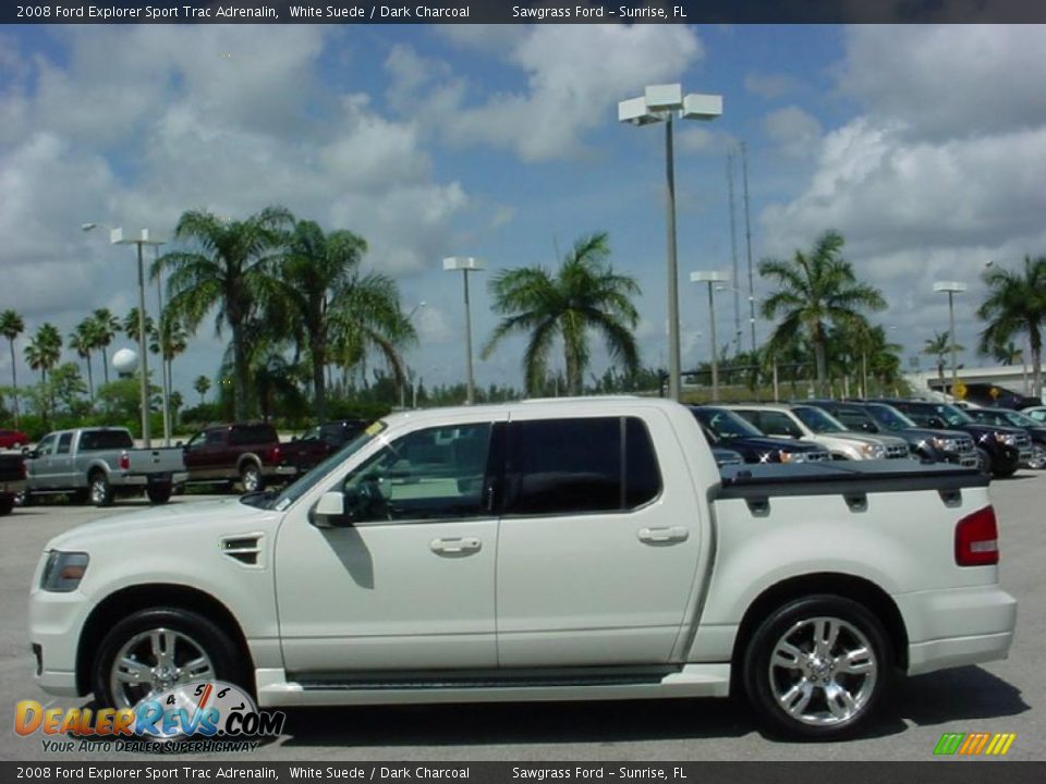 2008 Ford Explorer Sport Trac Adrenalin White Suede / Dark Charcoal Photo #12