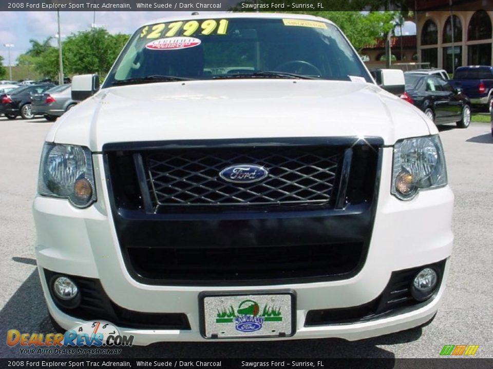 2008 Ford Explorer Sport Trac Adrenalin White Suede / Dark Charcoal Photo #15