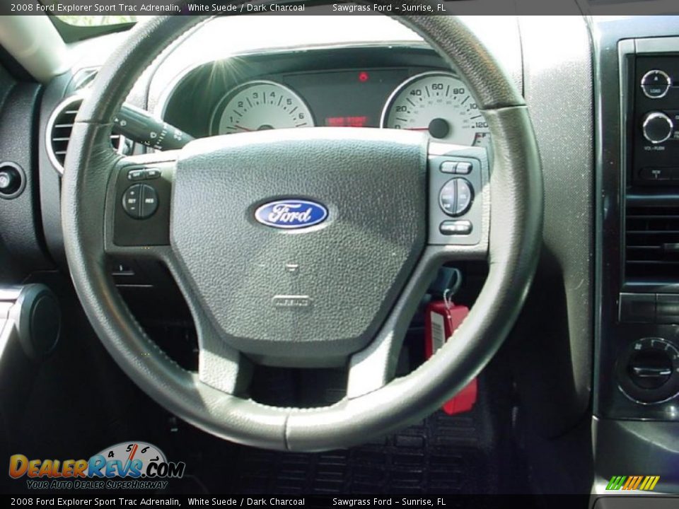 2008 Ford Explorer Sport Trac Adrenalin White Suede / Dark Charcoal Photo #25