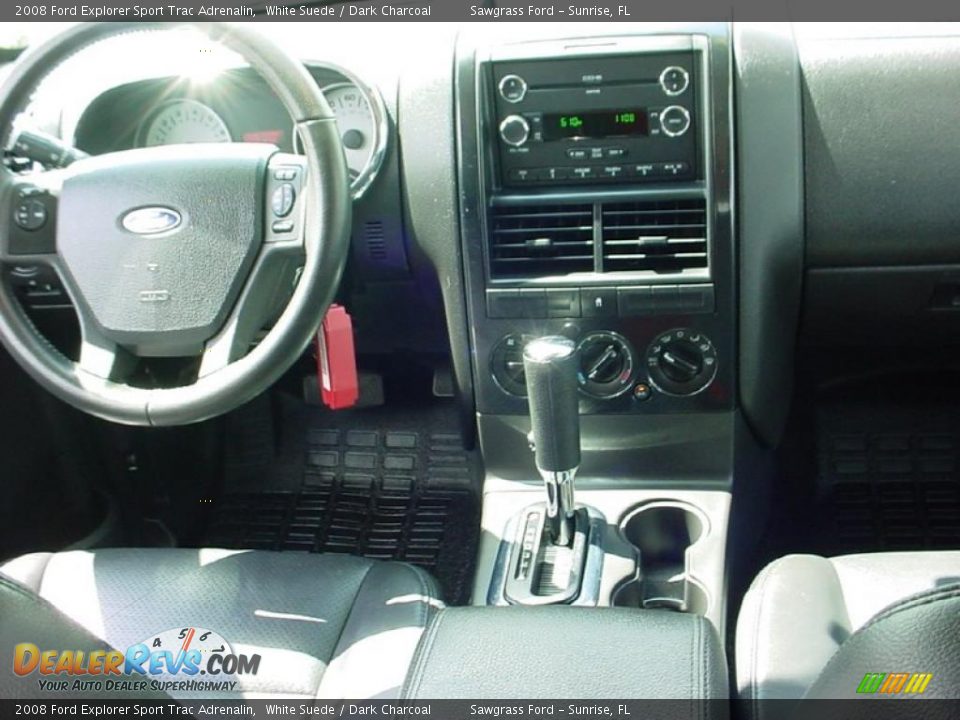 2008 Ford Explorer Sport Trac Adrenalin White Suede / Dark Charcoal Photo #26