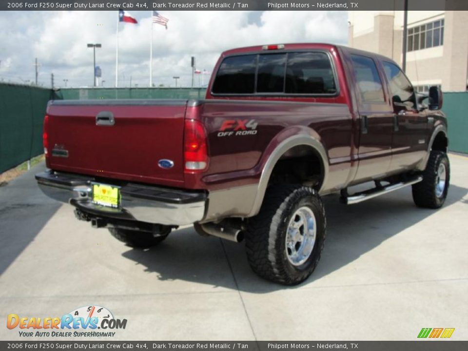 2006 Ford F250 Super Duty Lariat Crew Cab 4x4 Dark Toreador Red Metallic / Tan Photo #3