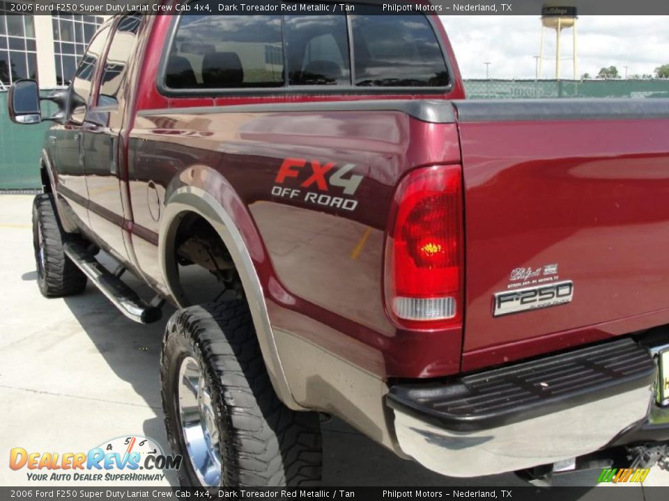 2006 Ford F250 Super Duty Lariat Crew Cab 4x4 Dark Toreador Red Metallic / Tan Photo #5