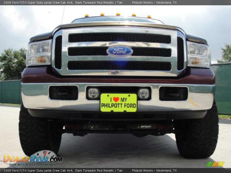 2006 Ford F250 Super Duty Lariat Crew Cab 4x4 Dark Toreador Red Metallic / Tan Photo #9