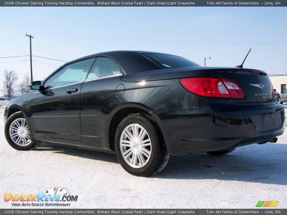 2008 Chrysler Sebring Touring Hardtop Convertible Brilliant Black Crystal Pearl / Dark Khaki/Light Graystone Photo #6