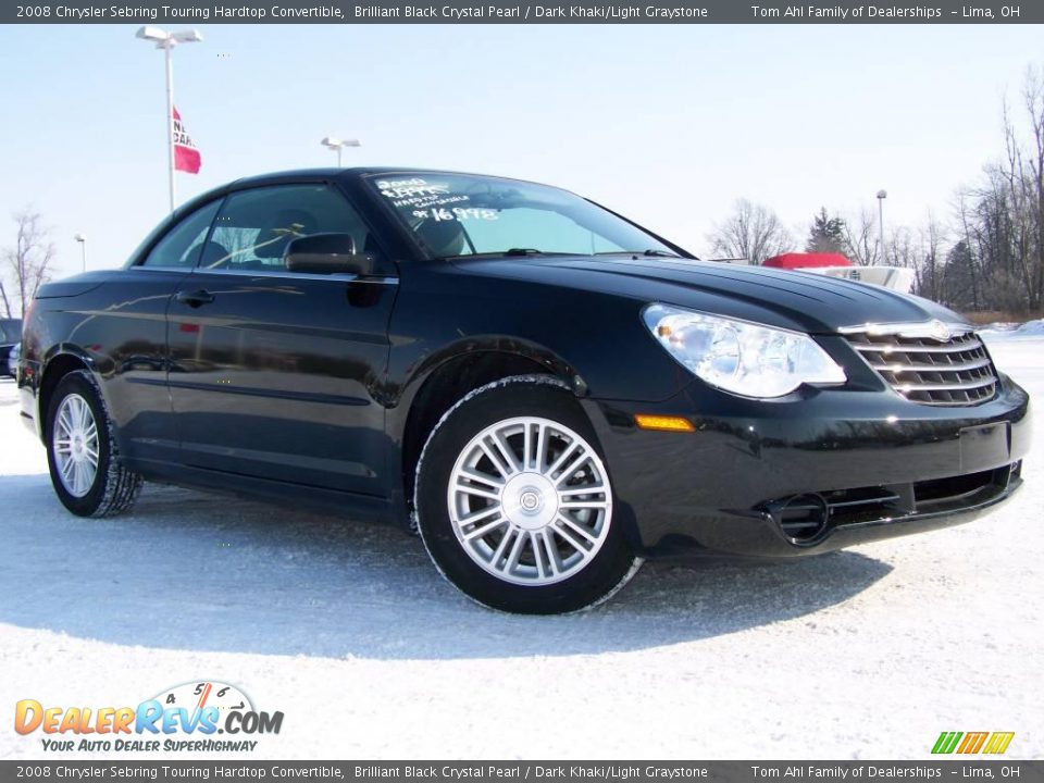 2008 Chrysler Sebring Touring Hardtop Convertible Brilliant Black Crystal Pearl / Dark Khaki/Light Graystone Photo #8