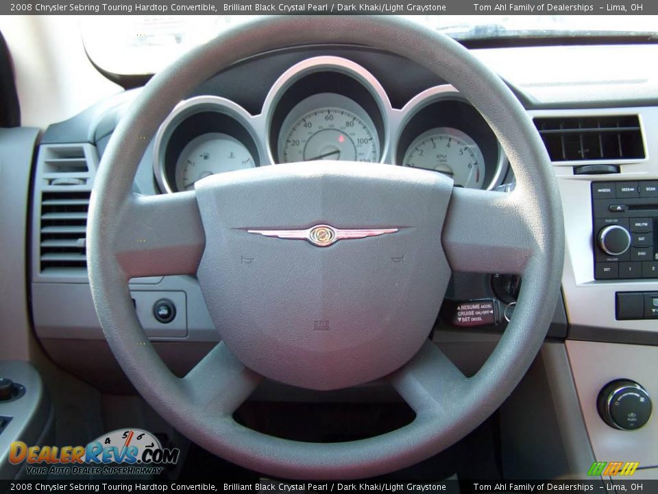 2008 Chrysler Sebring Touring Hardtop Convertible Brilliant Black Crystal Pearl / Dark Khaki/Light Graystone Photo #15