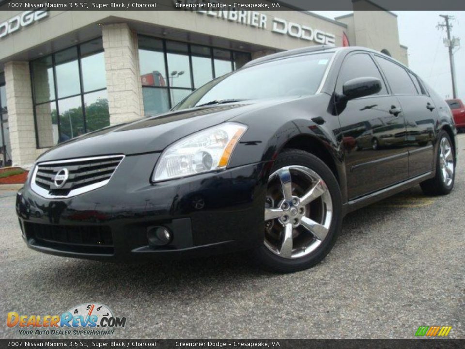 2007 Nissan Maxima 3.5 SE Super Black / Charcoal Photo #1