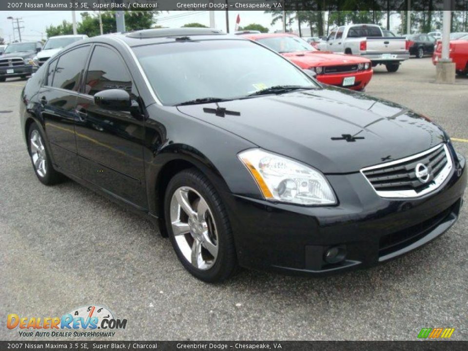 2007 Nissan Maxima 3.5 SE Super Black / Charcoal Photo #7