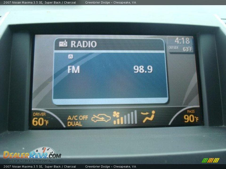 2007 Nissan Maxima 3.5 SE Super Black / Charcoal Photo #17