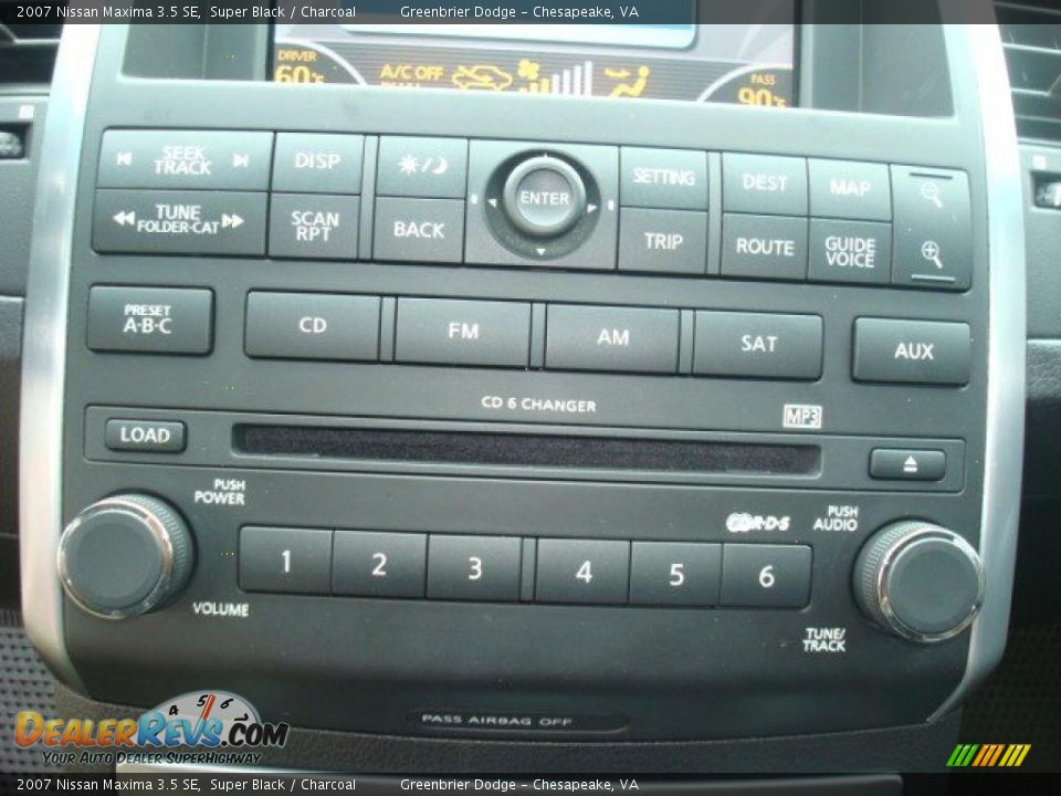 2007 Nissan Maxima 3.5 SE Super Black / Charcoal Photo #19