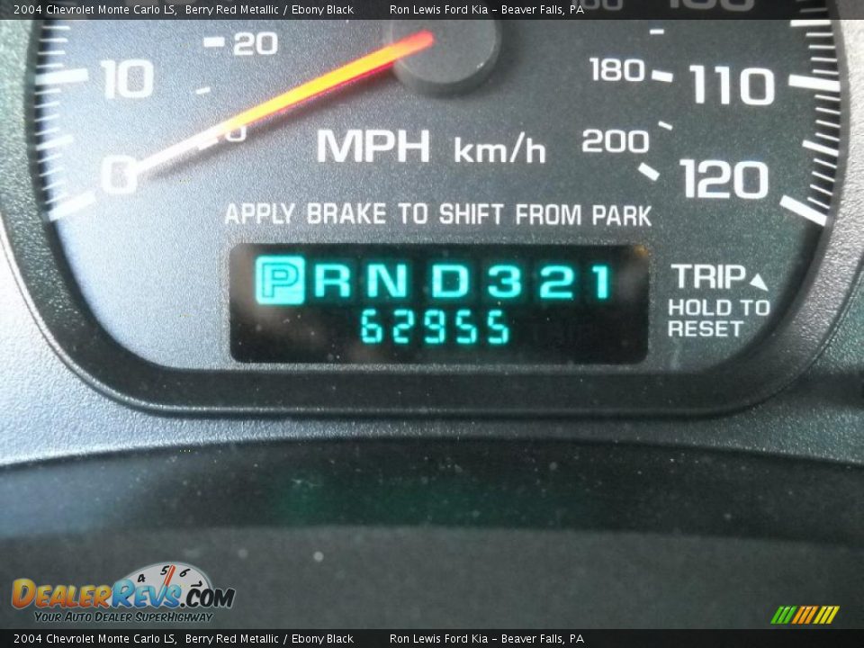 2004 Chevrolet Monte Carlo LS Berry Red Metallic / Ebony Black Photo #25