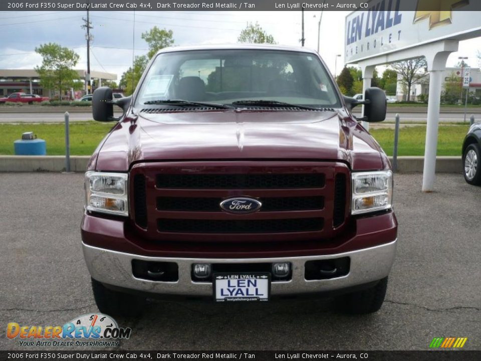 2006 Ford F350 Super Duty Lariat Crew Cab 4x4 Dark Toreador Red Metallic / Tan Photo #3