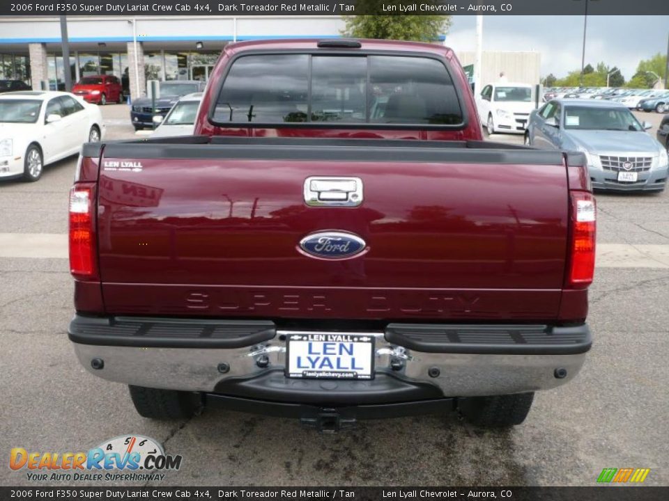 2006 Ford F350 Super Duty Lariat Crew Cab 4x4 Dark Toreador Red Metallic / Tan Photo #5