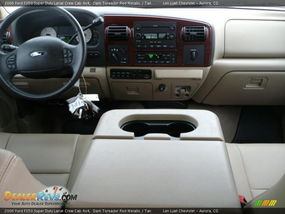 2006 Ford F350 Super Duty Lariat Crew Cab 4x4 Dark Toreador Red Metallic / Tan Photo #17