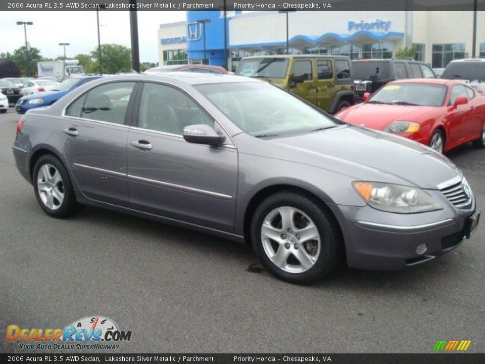 2006 Acura RL 3.5 AWD Sedan Lakeshore Silver Metallic / Parchment Photo #7