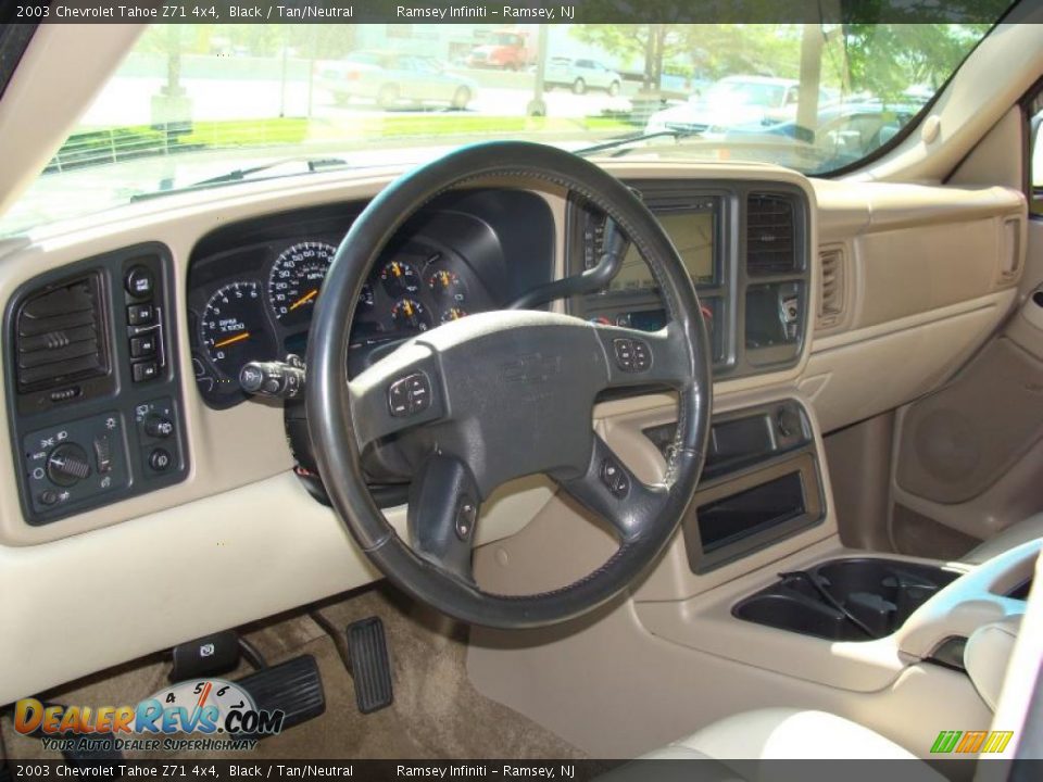 2003 Chevrolet Tahoe Z71 4x4 Black / Tan/Neutral Photo #12