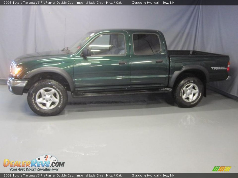 2003 Toyota Tacoma V6 PreRunner Double Cab Imperial Jade Green Mica / Oak Photo #2