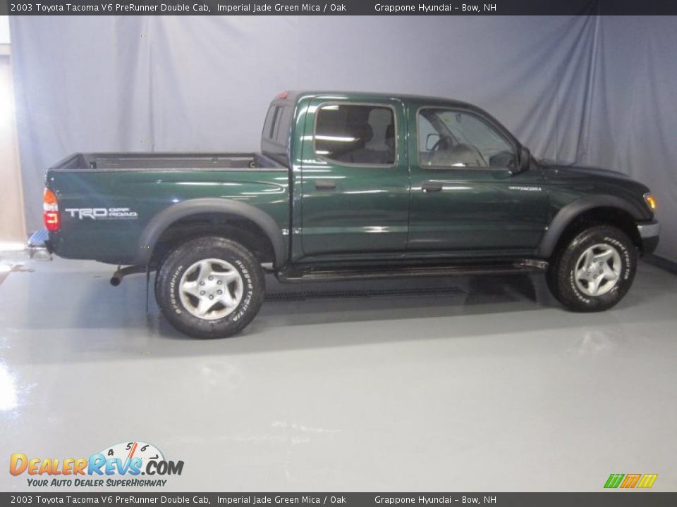 2003 Toyota Tacoma V6 PreRunner Double Cab Imperial Jade Green Mica / Oak Photo #4