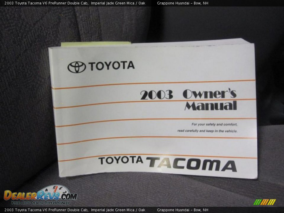 2003 Toyota Tacoma V6 PreRunner Double Cab Imperial Jade Green Mica / Oak Photo #9