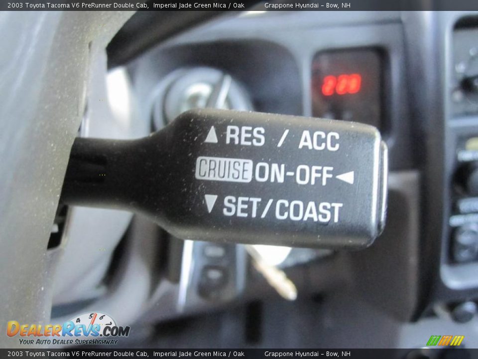 2003 Toyota Tacoma V6 PreRunner Double Cab Imperial Jade Green Mica / Oak Photo #13