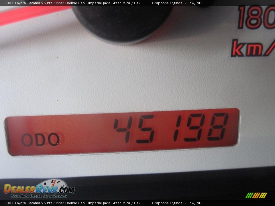 2003 Toyota Tacoma V6 PreRunner Double Cab Imperial Jade Green Mica / Oak Photo #14