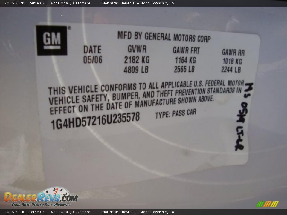 2006 Buick Lucerne CXL White Opal / Cashmere Photo #19