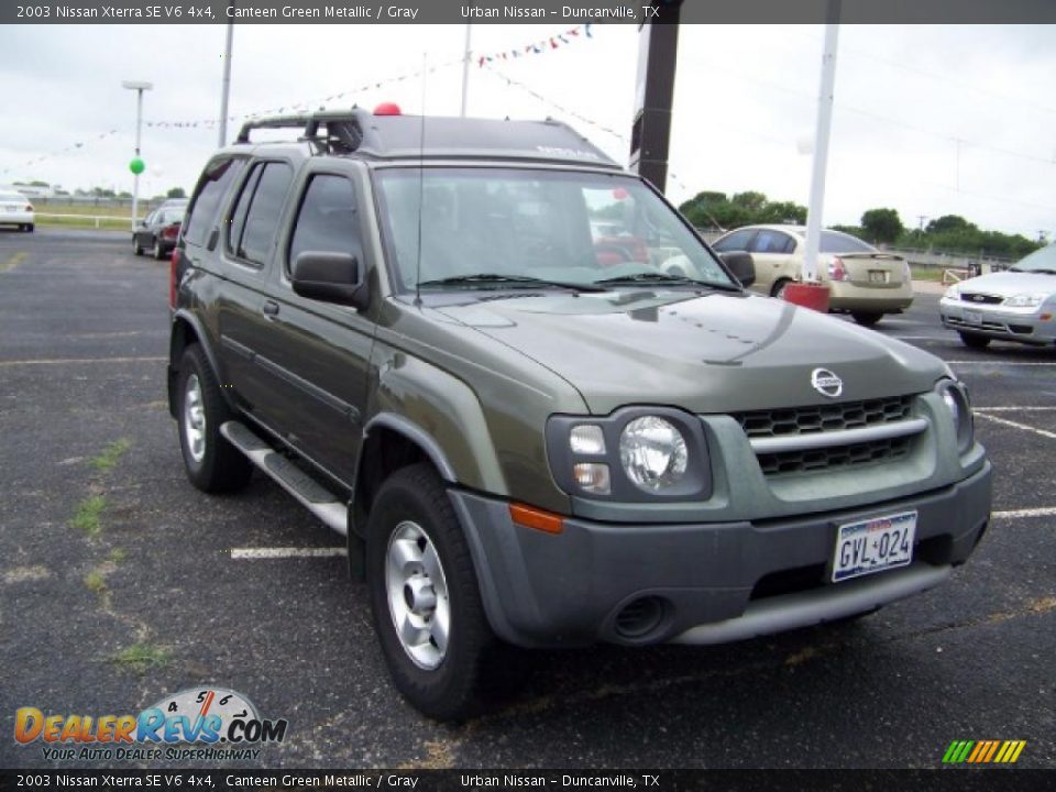 2003 Nissan Xterra SE V6 4x4 Canteen Green Metallic / Gray Photo #3