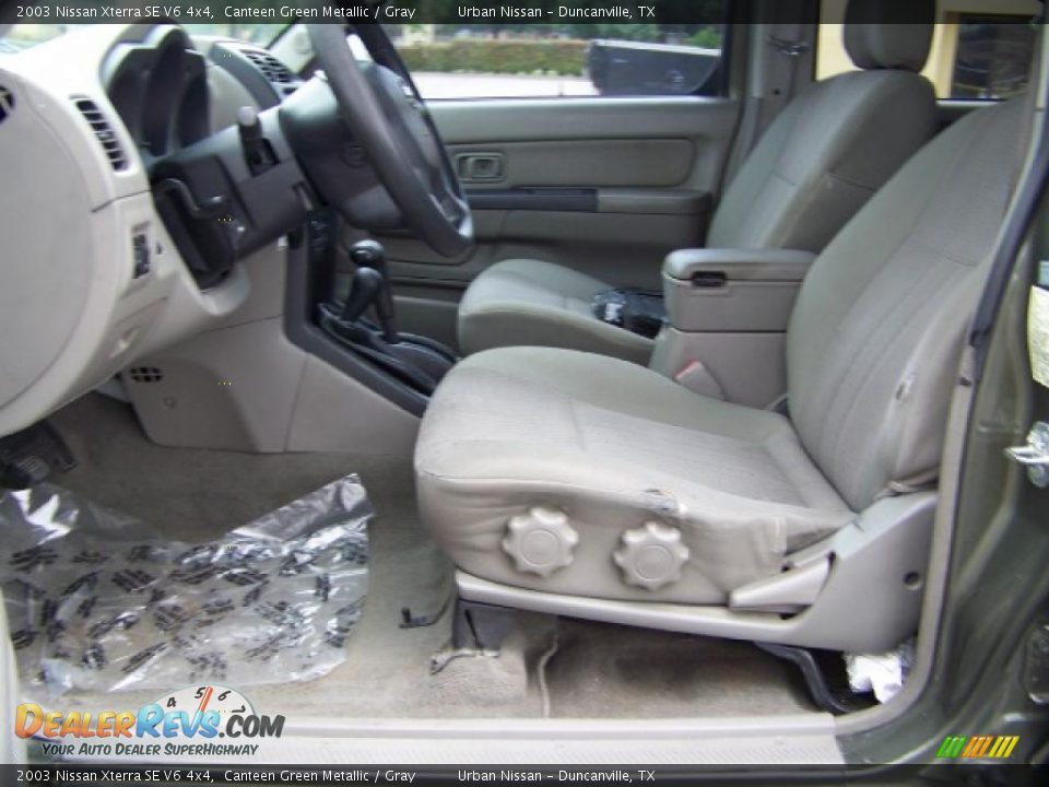 2003 Nissan Xterra SE V6 4x4 Canteen Green Metallic / Gray Photo #9