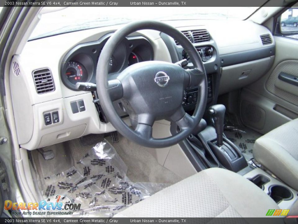 2003 Nissan Xterra SE V6 4x4 Canteen Green Metallic / Gray Photo #10
