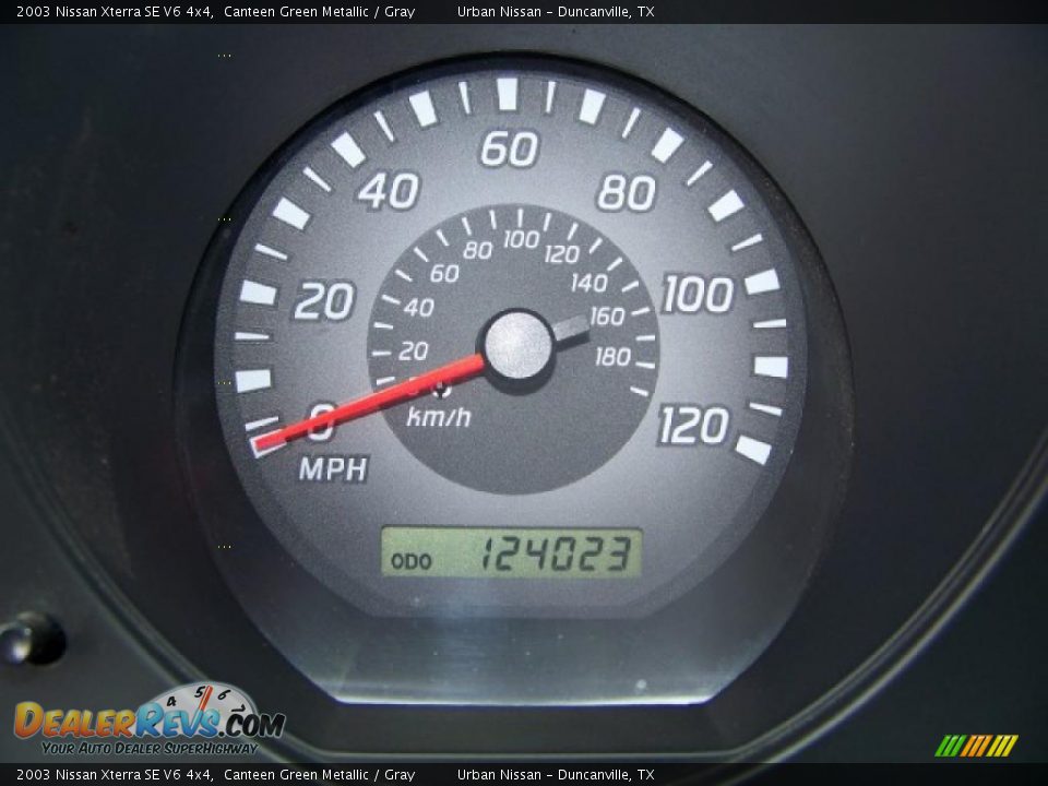 2003 Nissan Xterra SE V6 4x4 Canteen Green Metallic / Gray Photo #12