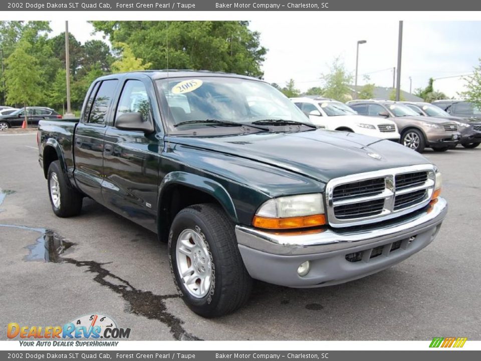 2002 Dodge Dakota SLT Quad Cab Forest Green Pearl / Taupe Photo #1