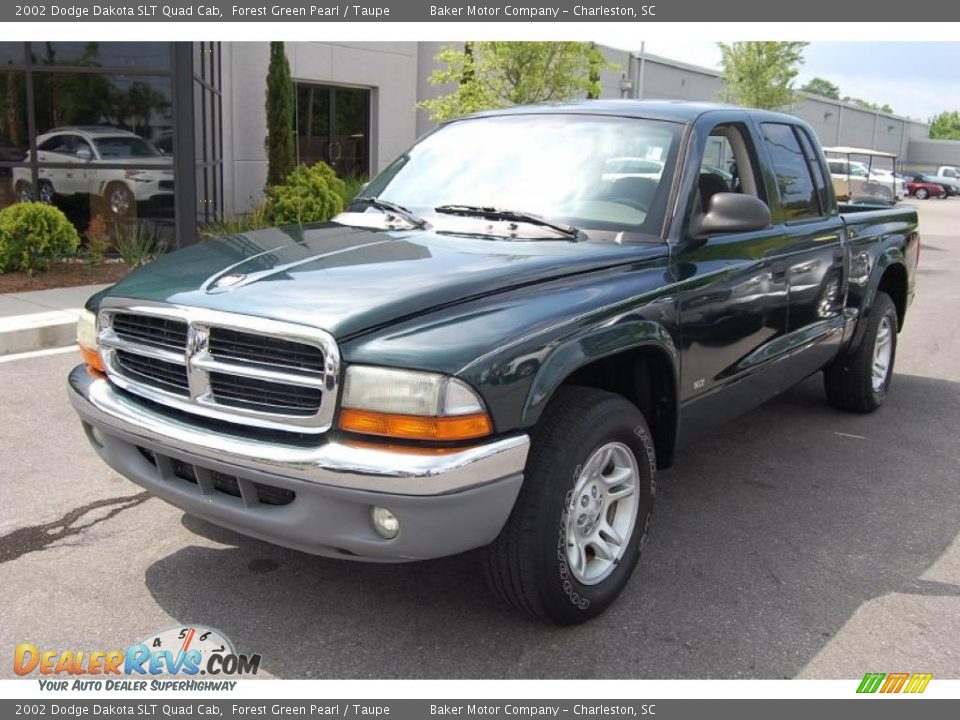 2002 Dodge Dakota SLT Quad Cab Forest Green Pearl / Taupe Photo #12