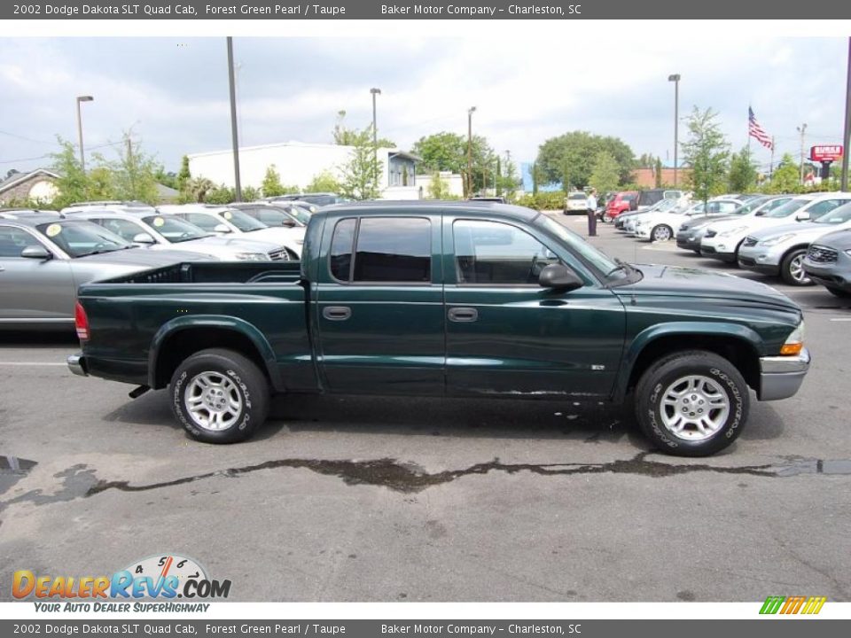 2002 Dodge Dakota SLT Quad Cab Forest Green Pearl / Taupe Photo #14