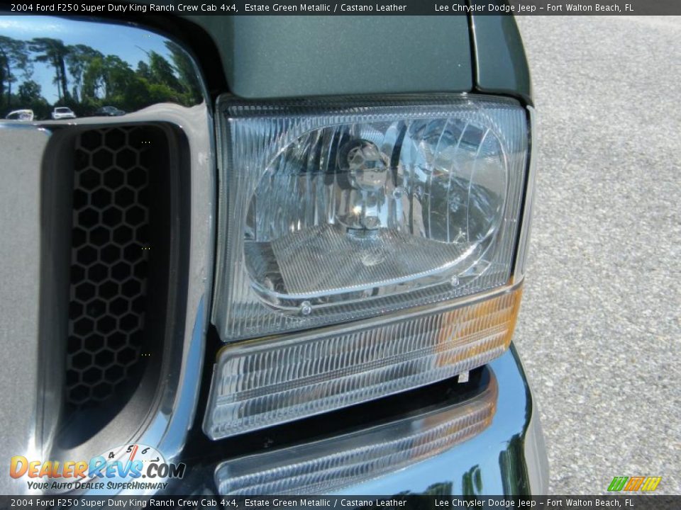 2004 Ford F250 Super Duty King Ranch Crew Cab 4x4 Estate Green Metallic / Castano Leather Photo #9