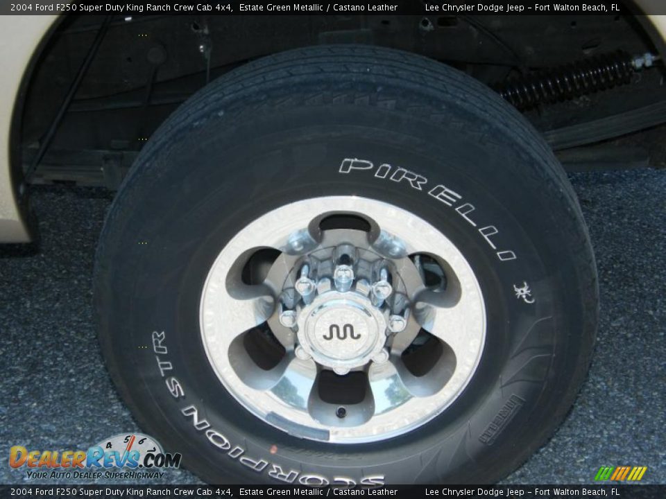 2004 Ford F250 Super Duty King Ranch Crew Cab 4x4 Estate Green Metallic / Castano Leather Photo #11