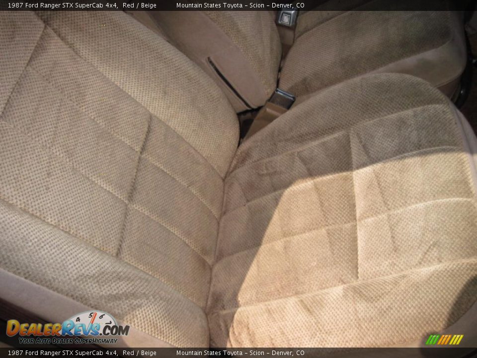 1987 Ford Ranger STX SuperCab 4x4 Red / Beige Photo #13