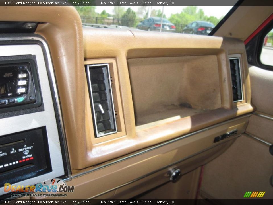 1987 Ford Ranger STX SuperCab 4x4 Red / Beige Photo #23