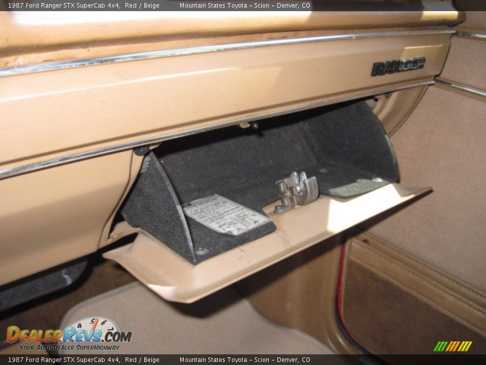 1987 Ford Ranger STX SuperCab 4x4 Red / Beige Photo #24