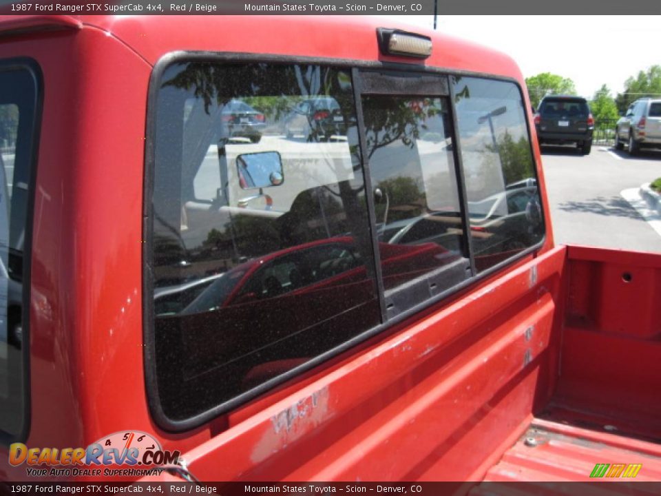 1987 Ford Ranger STX SuperCab 4x4 Red / Beige Photo #29