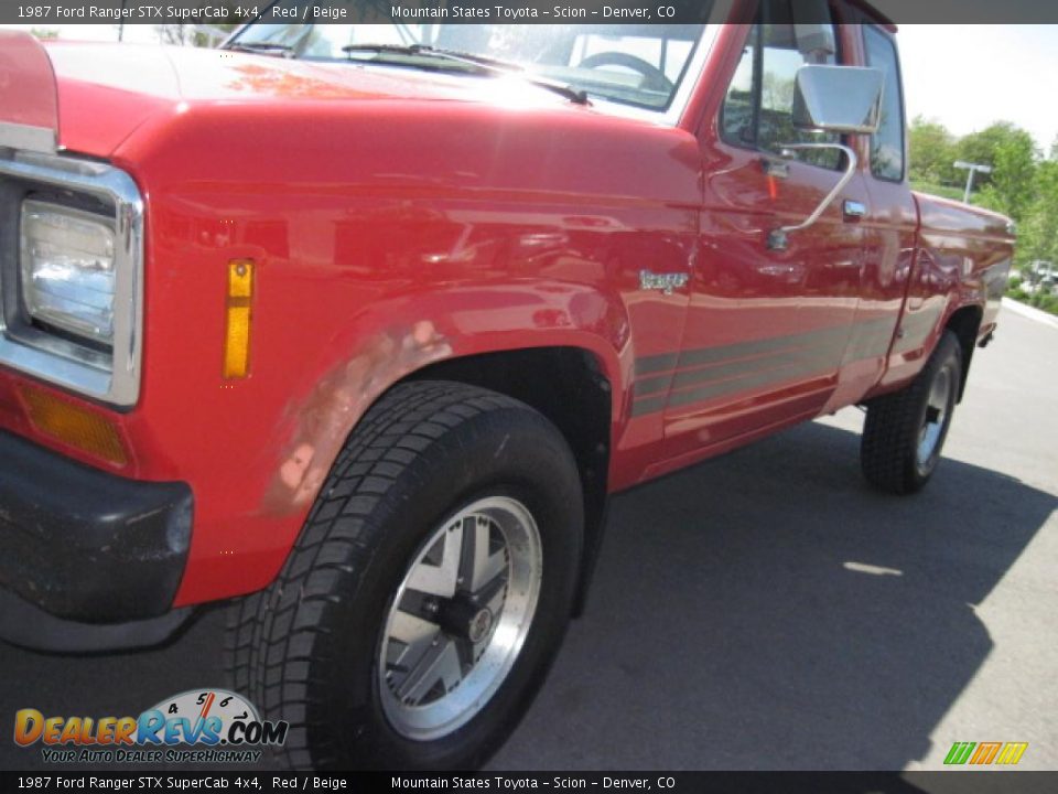 1987 Ford Ranger STX SuperCab 4x4 Red / Beige Photo #31