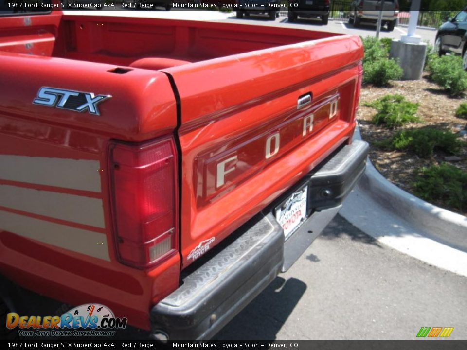 1987 Ford Ranger STX SuperCab 4x4 Red / Beige Photo #33